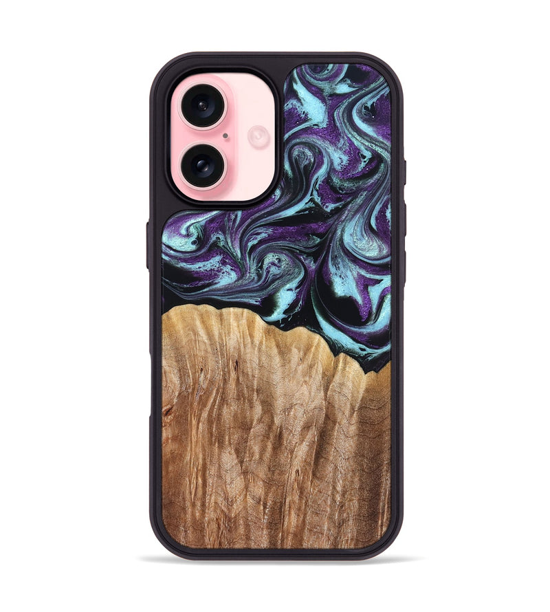 iPhone 16 Wood Phone Case - Beckham (Purple, 827924)