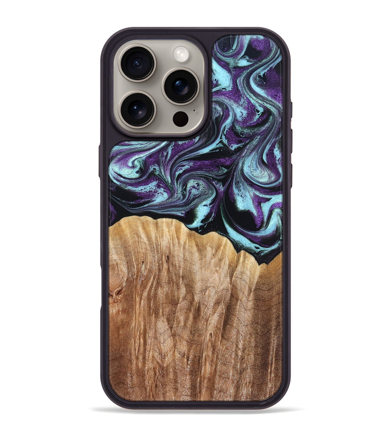iPhone 16 Pro Max Wood Phone Case - Beckham (Purple, 827924)