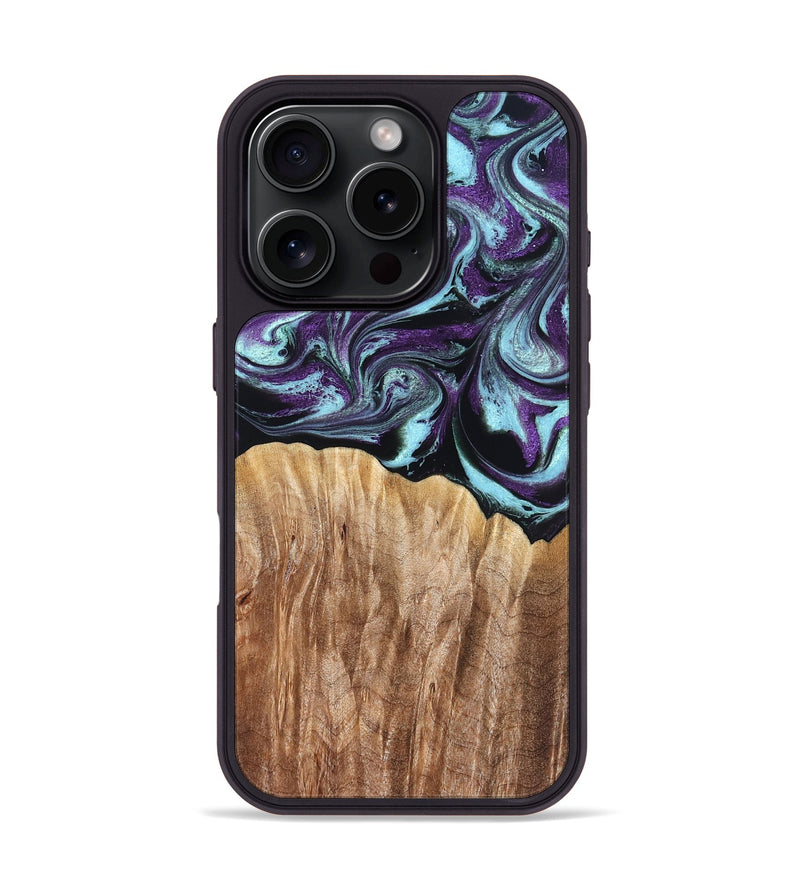 iPhone 16 Pro Wood Phone Case - Beckham (Purple, 827924)