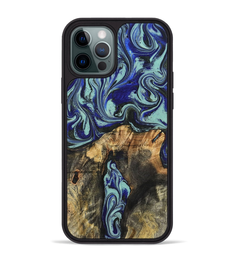 iPhone 12 Pro Max Wood Phone Case - Ona (Blue, 827938)