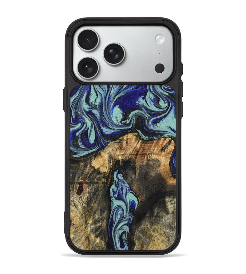 iPhone 18 Pro Max Wood Phone Case - Ona (Blue, 827938)
