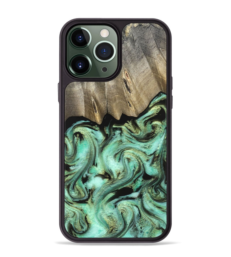 iPhone 13 Pro Max Wood Phone Case - Anya (Green, 827939)