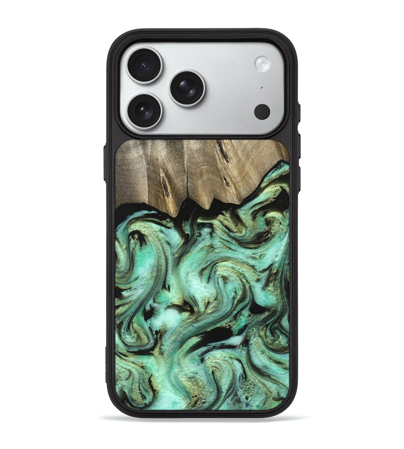iPhone 18 Pro Max Wood Phone Case - Anya (Green, 827939)
