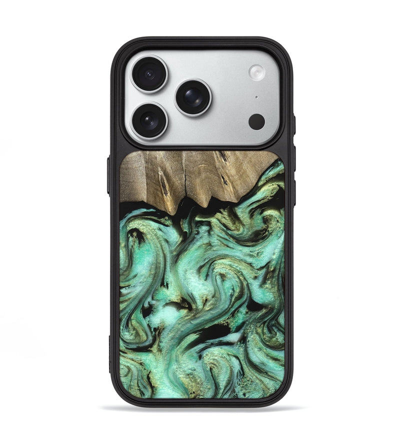iPhone 18 Pro Wood Phone Case - Anya (Green, 827939)