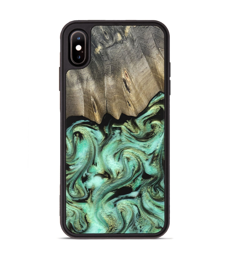 iPhone Xs Max Wood Phone Case - Anya (Green, 827939)
