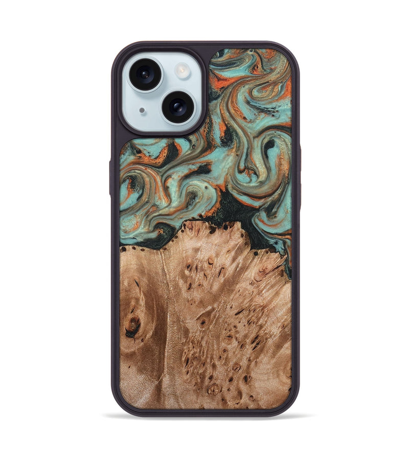 iPhone 15 Wood Phone Case - Deborah (Green, 827940)