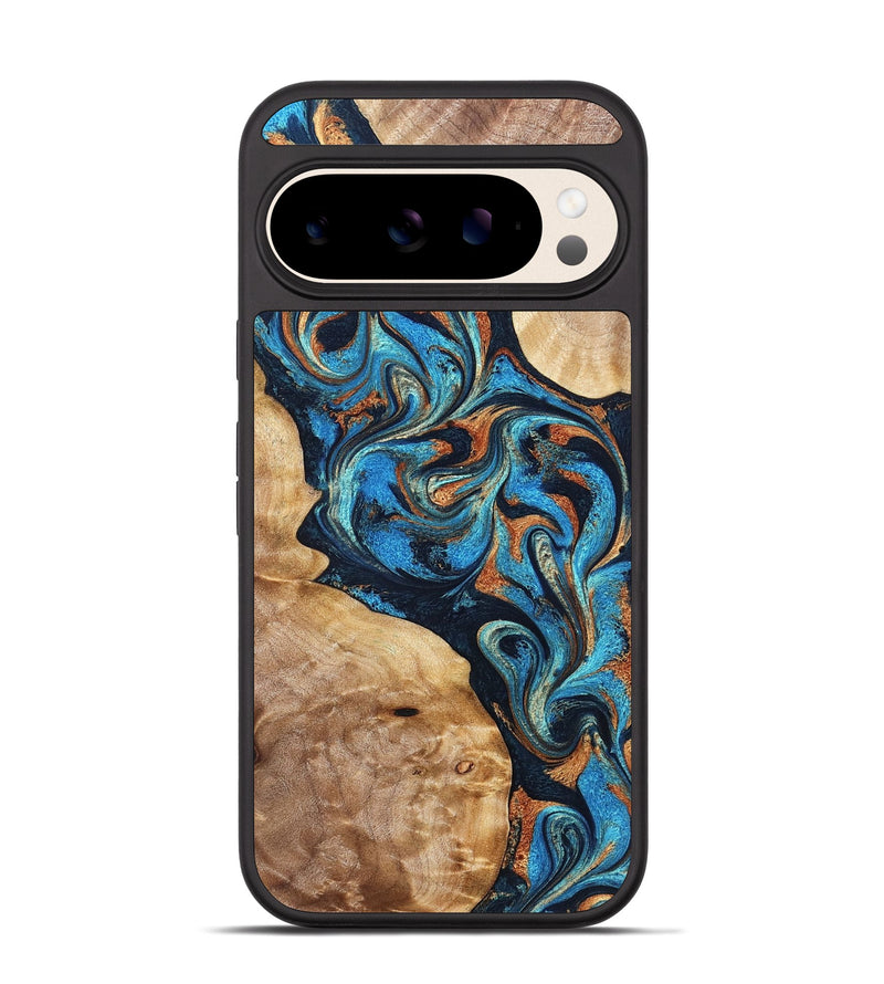Pixel 10 Wood Phone Case - Wilfred (Teal & Gold, 827942)
