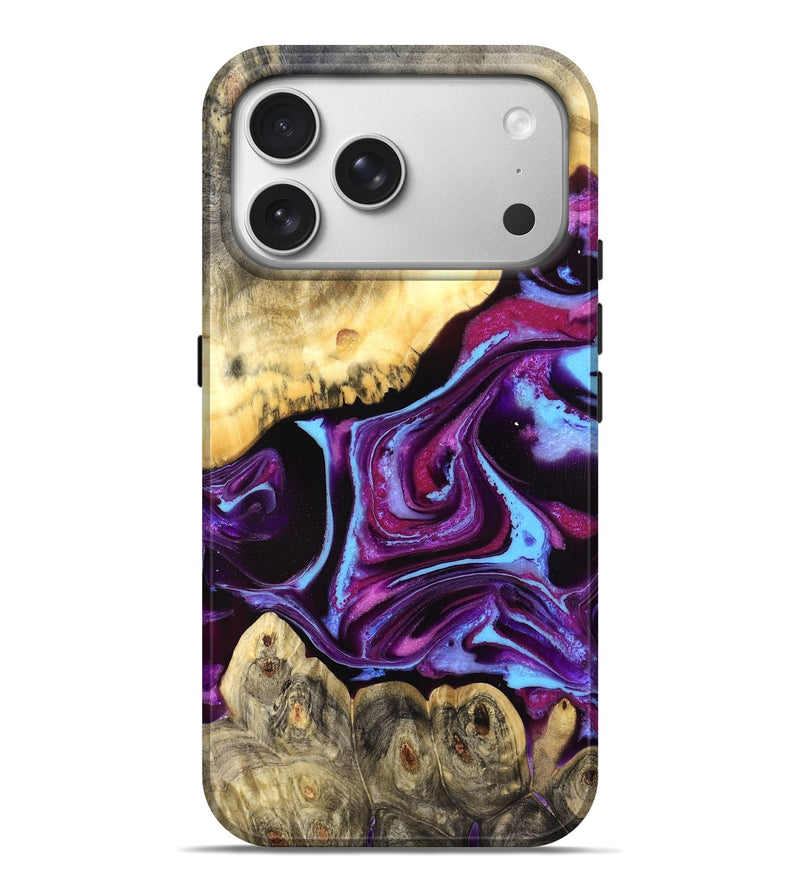 iPhone 17 Pro Max Wood Live Edge Phone Case - Sarahi (Purple, 828136)