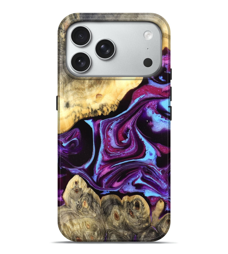 iPhone 18 Pro Max Wood Live Edge Phone Case - Sarahi (Purple, 828136)