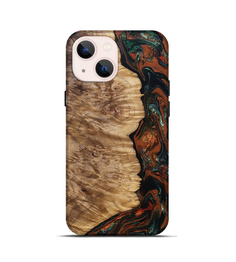 iPhone 13 mini Wood Live Edge Phone Case - Theo (Green, 828145)