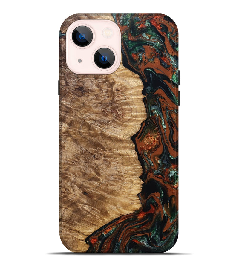 iPhone 14 Plus Wood Live Edge Phone Case - Theo (Green, 828145)