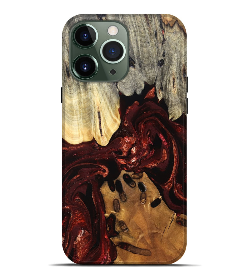 iPhone 13 Pro Max Wood Live Edge Phone Case - Gertie (Red, 828149)