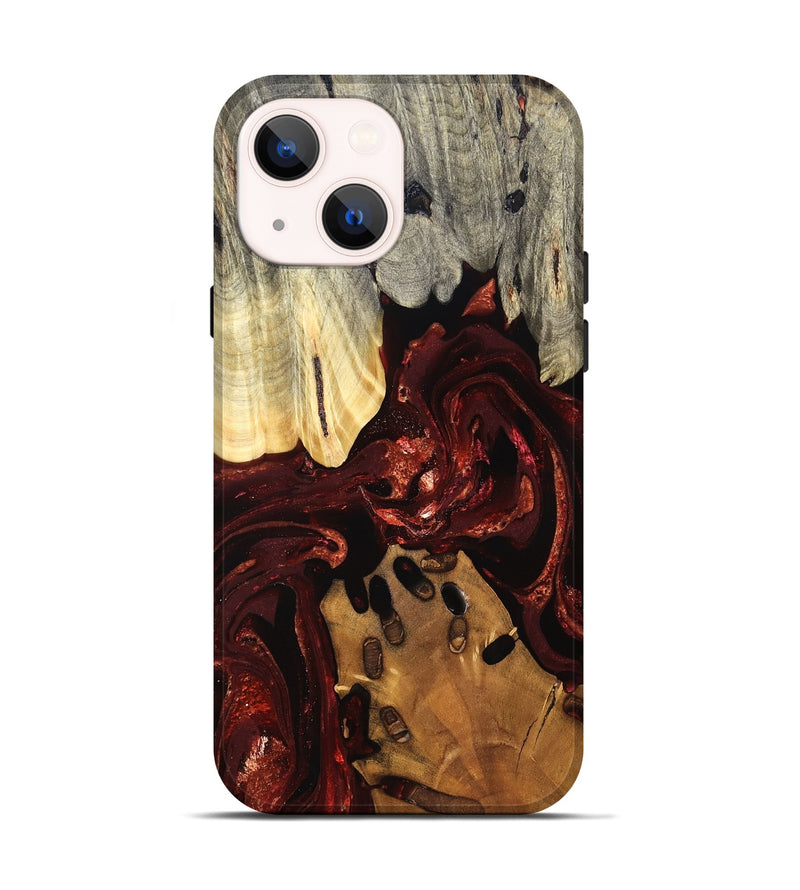 iPhone 14 Wood Live Edge Phone Case - Gertie (Red, 828149)
