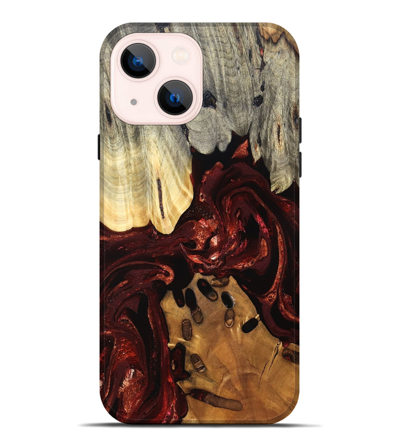 iPhone 14 Plus Wood Live Edge Phone Case - Gertie (Red, 828149)