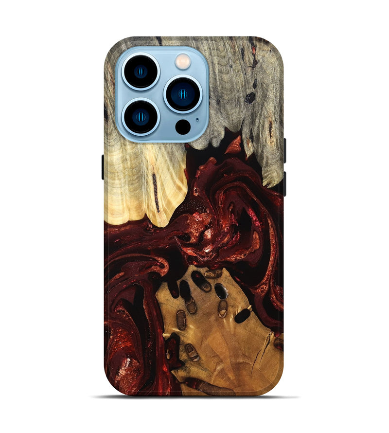iPhone 14 Pro Wood Live Edge Phone Case - Gertie (Red, 828149)