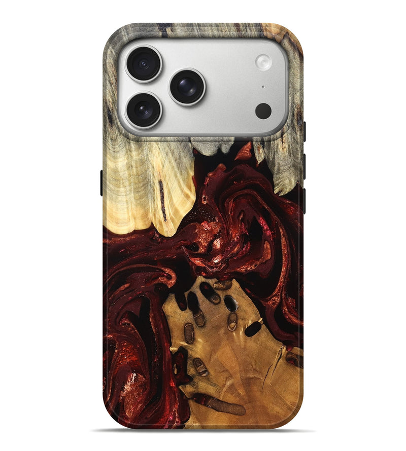 iPhone 17 Pro Max Wood Live Edge Phone Case - Gertie (Red, 828149)