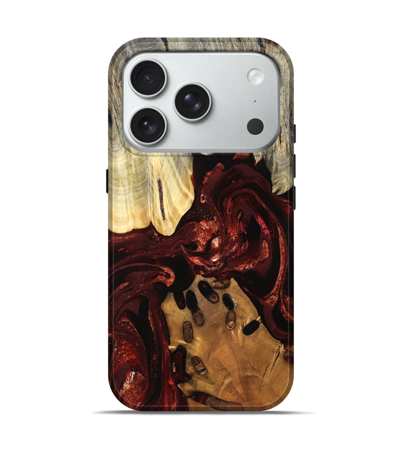 iPhone 18 Pro Wood Live Edge Phone Case - Gertie (Red, 828149)