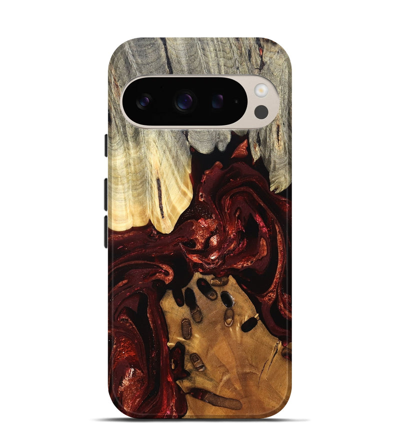 Pixel 9 Wood Live Edge Phone Case - Gertie (Red, 828149)