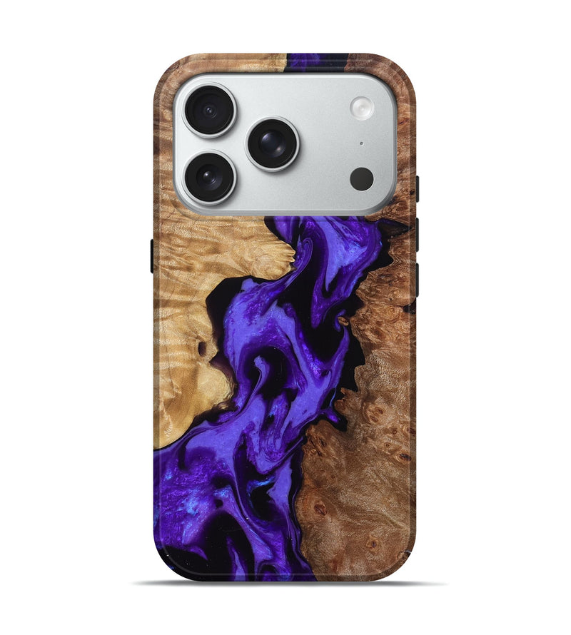 iPhone 18 Pro Wood Live Edge Phone Case - Otho (Purple, 828150)