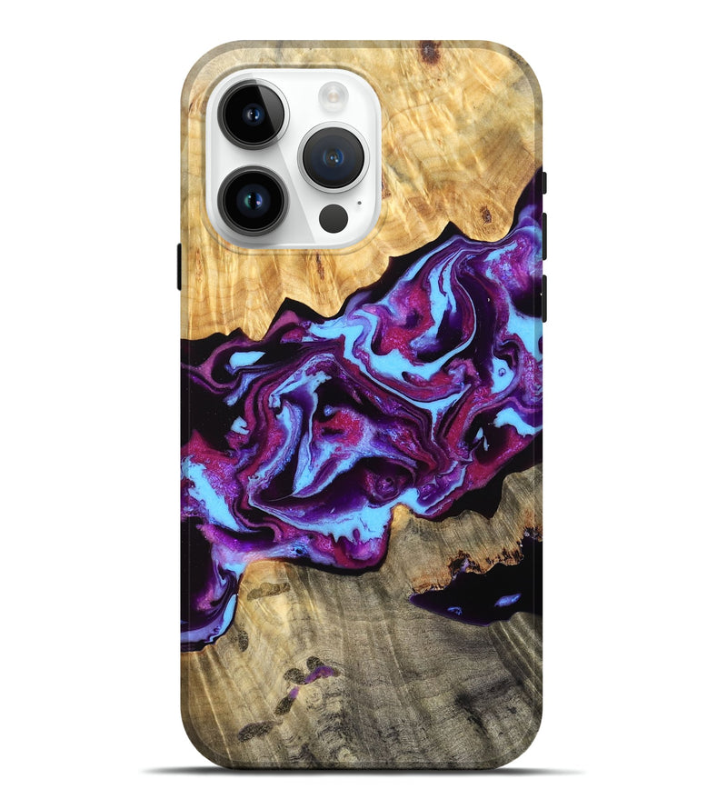 iPhone 15 Pro Max Wood Live Edge Phone Case - Vida (Purple, 828155)