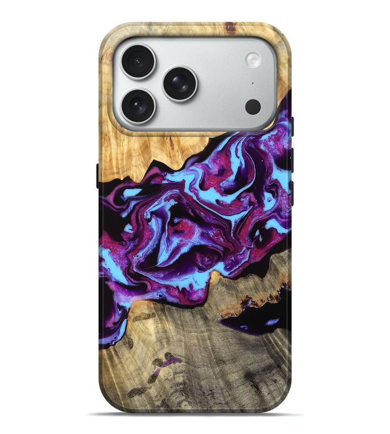 iPhone 18 Pro Max Wood Live Edge Phone Case - Vida (Purple, 828155)