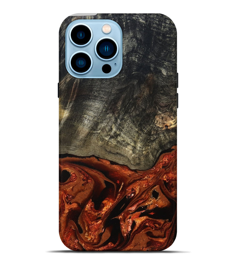 iPhone 14 Pro Max Wood Live Edge Phone Case - Shelton (Red, 828163)