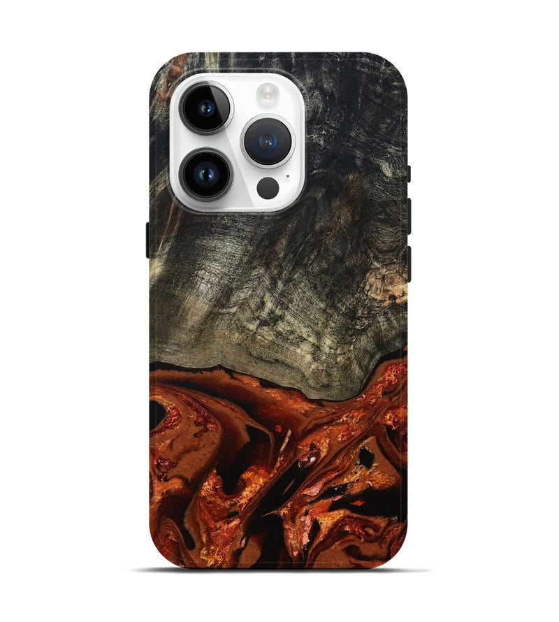 iPhone 15 Pro Wood Live Edge Phone Case - Shelton (Red, 828163)