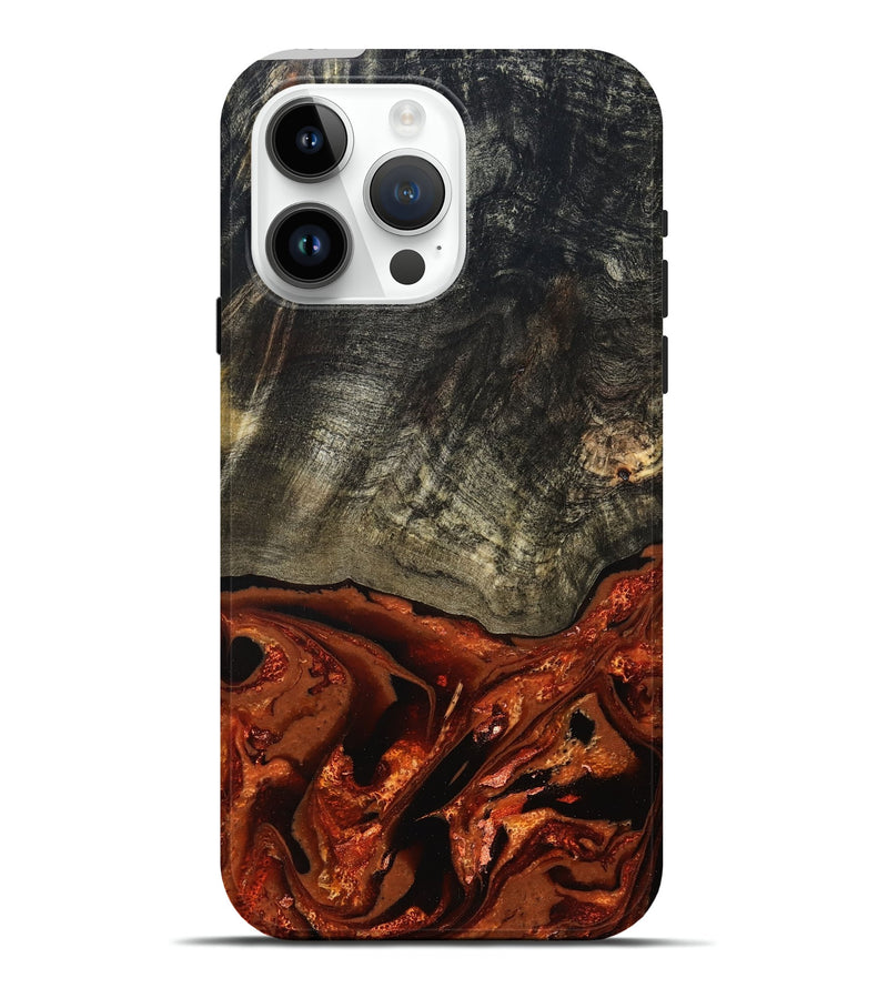 iPhone 15 Pro Max Wood Live Edge Phone Case - Shelton (Red, 828163)