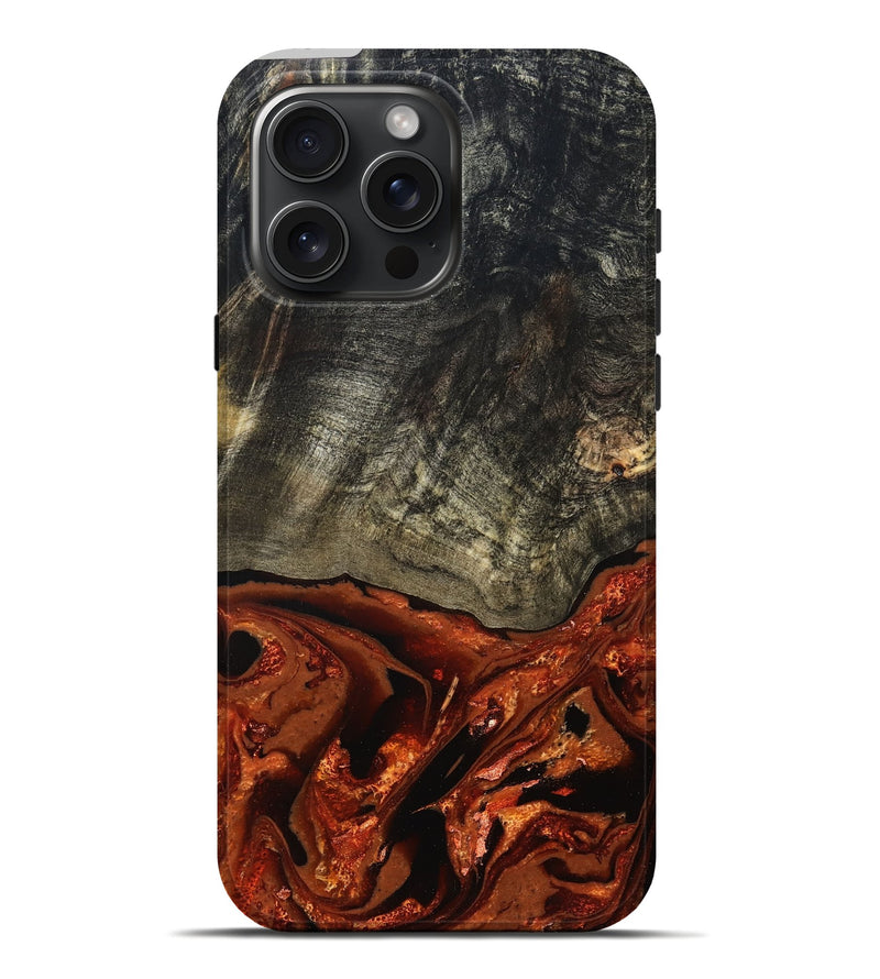 iPhone 16 Pro Max Wood Live Edge Phone Case - Shelton (Red, 828163)