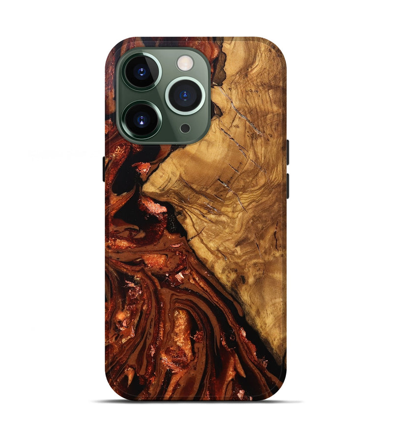 iPhone 13 Pro Wood Live Edge Phone Case - Zariyah (Red, 828165)