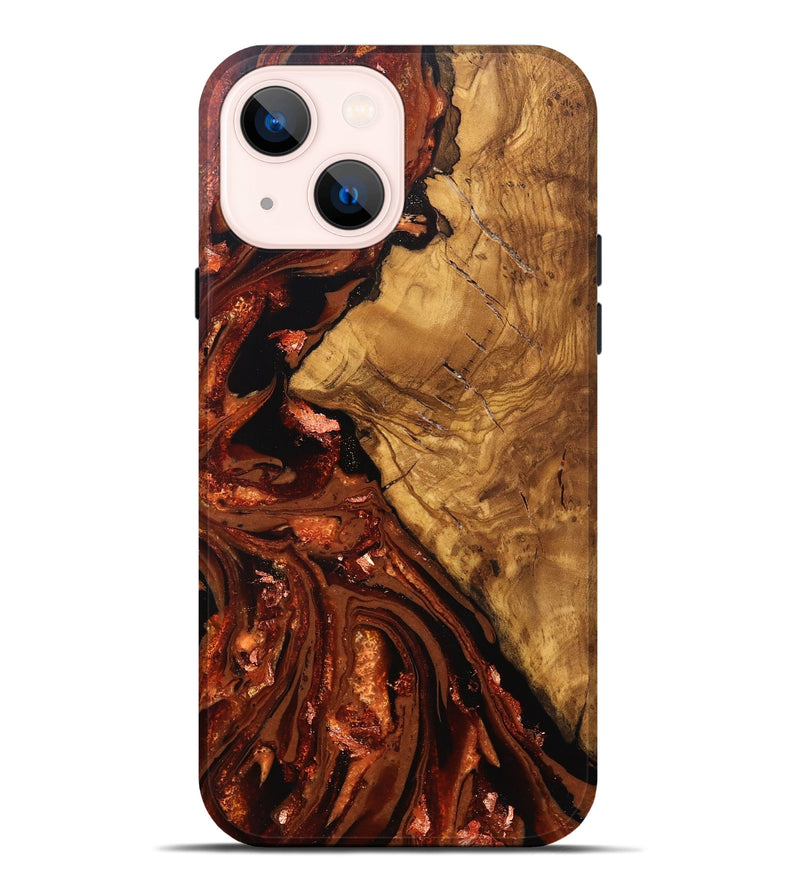 iPhone 14 Plus Wood Live Edge Phone Case - Zariyah (Red, 828165)