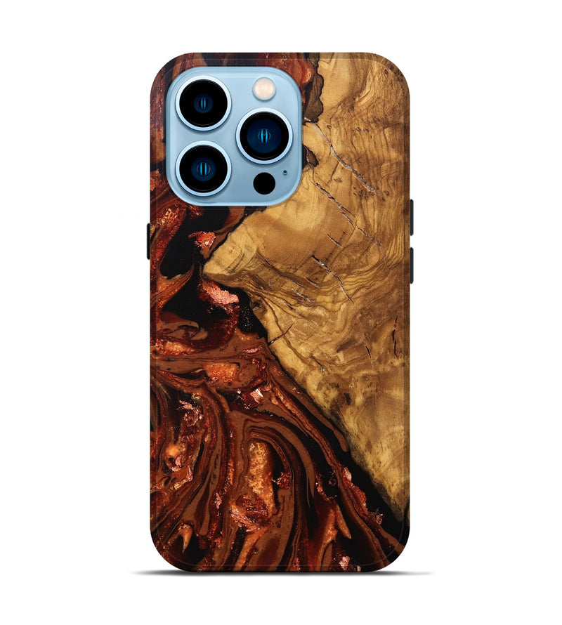 iPhone 14 Pro Wood Live Edge Phone Case - Zariyah (Red, 828165)