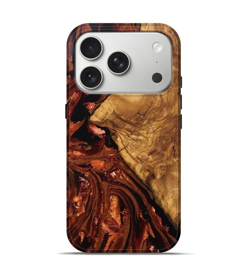 iPhone 17 Pro Wood Live Edge Phone Case - Zariyah (Red, 828165)