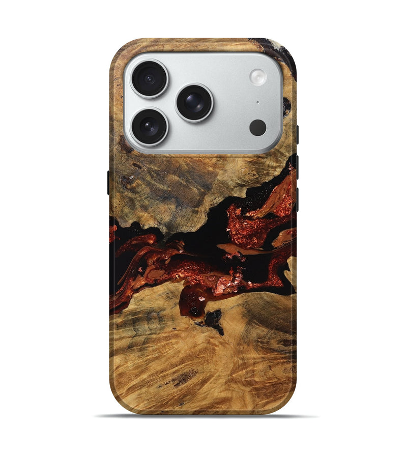 iPhone 18 Pro Wood Live Edge Phone Case - Nikole (Red, 828170)