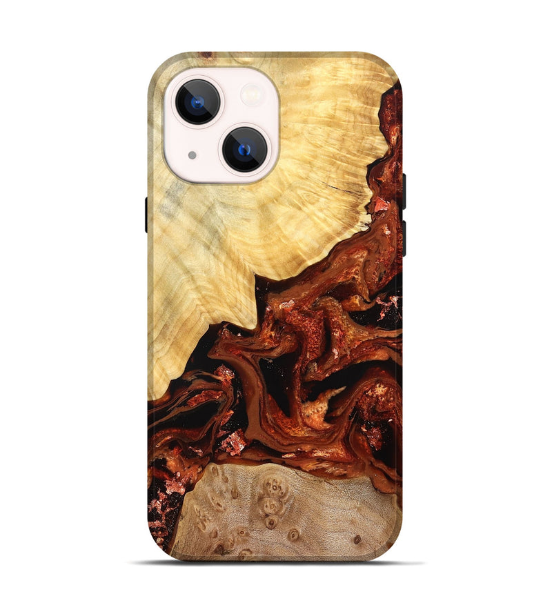 iPhone 14 Wood Live Edge Phone Case - Webster (Red, 828175)
