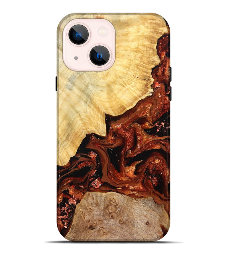iPhone 14 Plus Wood Live Edge Phone Case - Webster (Red, 828175)
