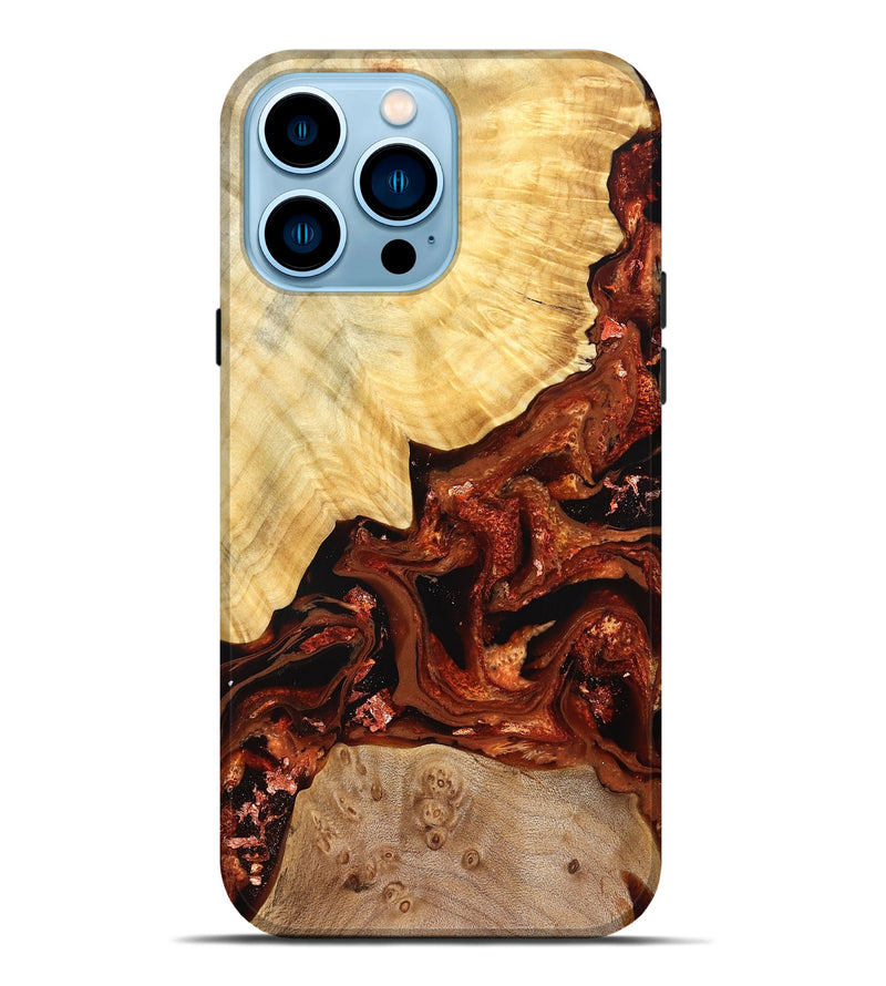 iPhone 14 Pro Max Wood Live Edge Phone Case - Webster (Red, 828175)
