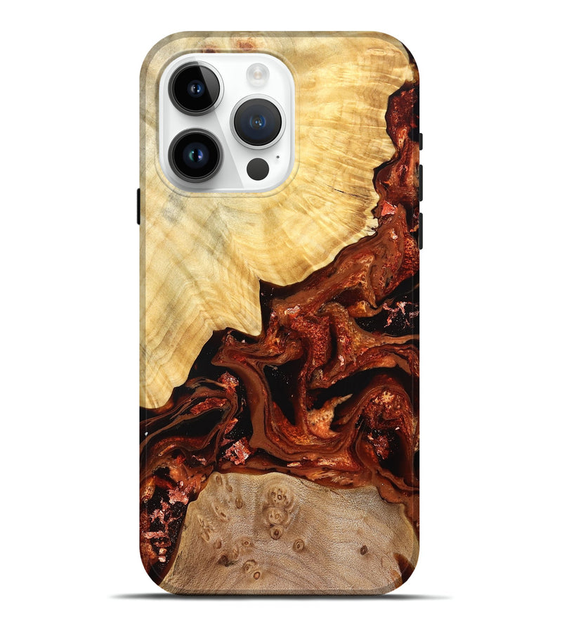 iPhone 15 Pro Max Wood Live Edge Phone Case - Webster (Red, 828175)