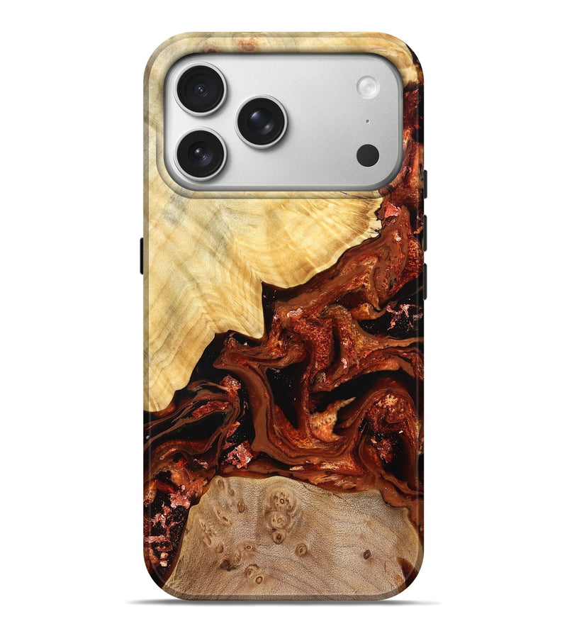 iPhone 17 Pro Max Wood Live Edge Phone Case - Webster (Red, 828175)