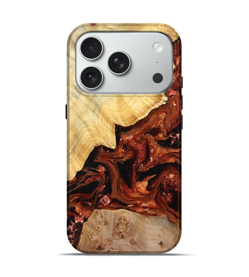 iPhone 18 Pro Wood Live Edge Phone Case - Webster (Red, 828175)