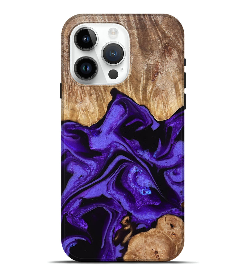 iPhone 15 Pro Max Wood Live Edge Phone Case - Albina (Purple, 828178)