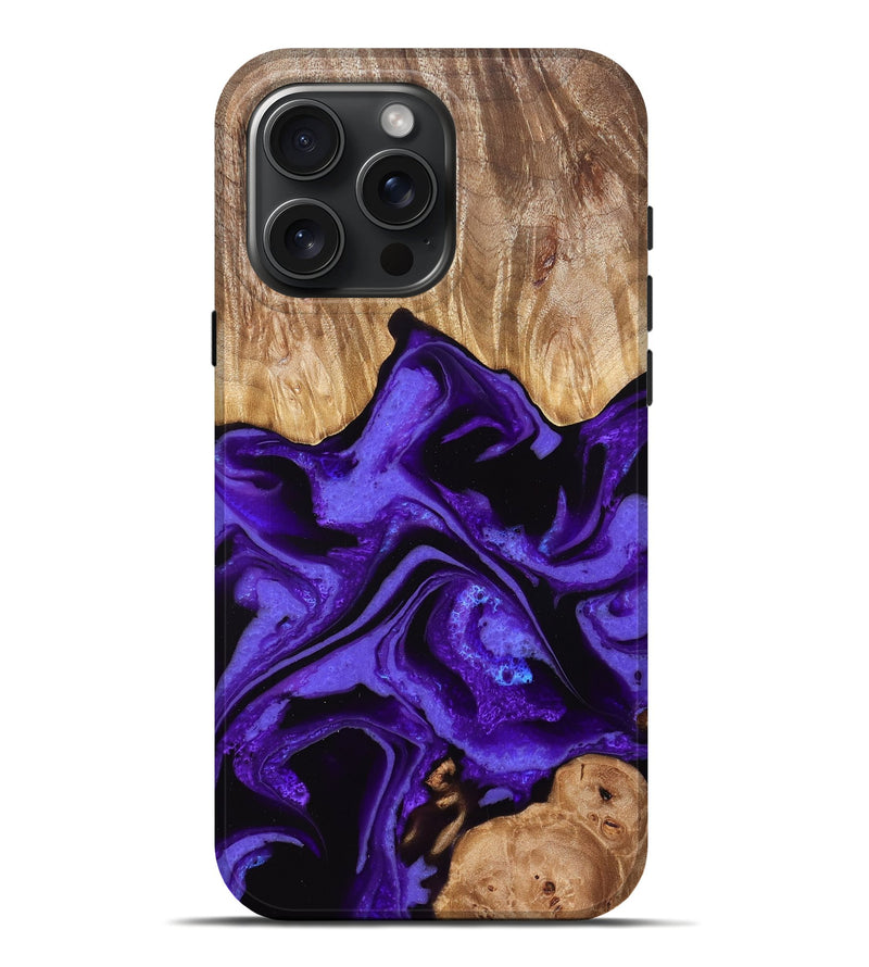 iPhone 16 Pro Max Wood Live Edge Phone Case - Albina (Purple, 828178)