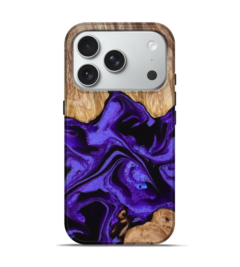 iPhone 18 Pro Wood Live Edge Phone Case - Albina (Purple, 828178)