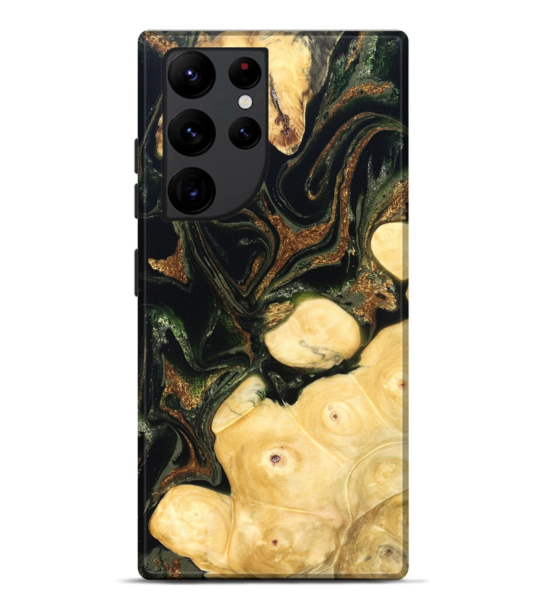 Galaxy S22 Ultra Wood Live Edge Phone Case - Reva (Green, 828181)