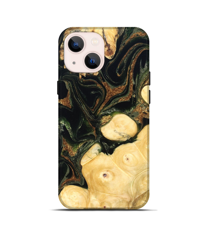 iPhone 13 mini Wood Live Edge Phone Case - Reva (Green, 828181)