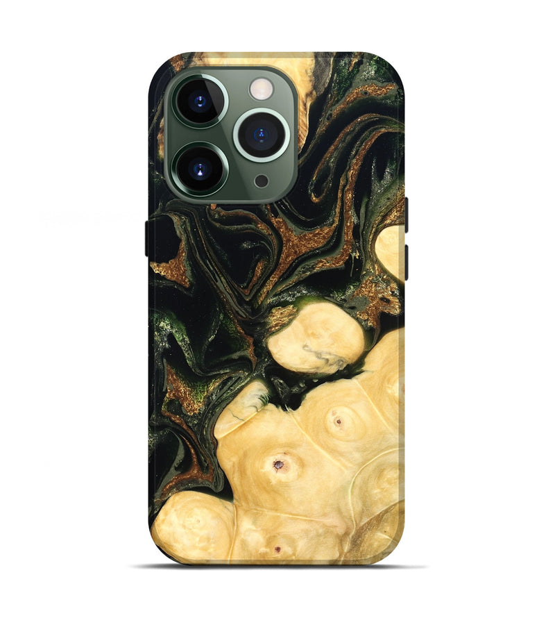 iPhone 13 Pro Wood Live Edge Phone Case - Reva (Green, 828181)