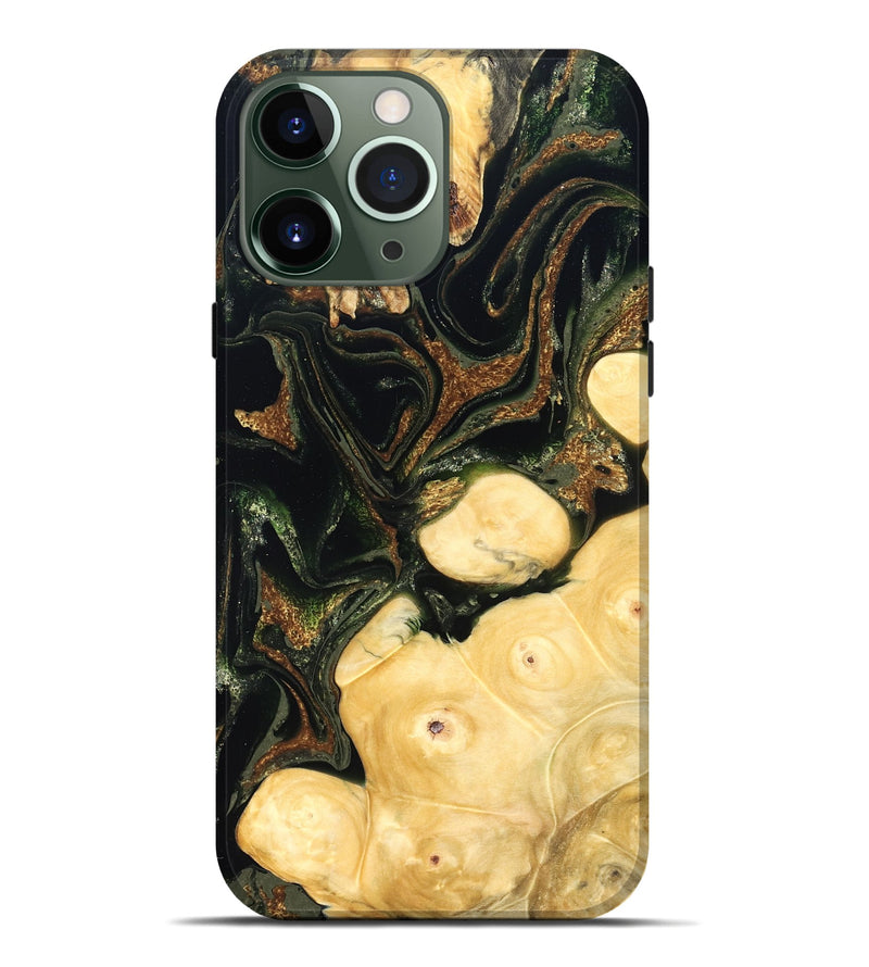iPhone 13 Pro Max Wood Live Edge Phone Case - Reva (Green, 828181)