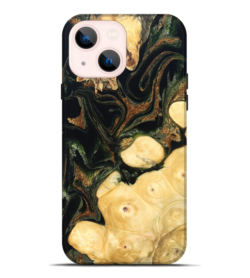 iPhone 14 Plus Wood Live Edge Phone Case - Reva (Green, 828181)