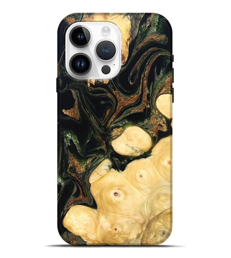 iPhone 15 Pro Max Wood Live Edge Phone Case - Reva (Green, 828181)