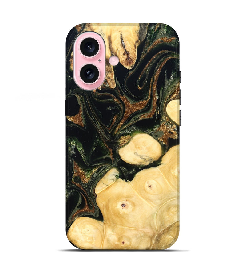 iPhone 17 Wood Live Edge Phone Case - Reva (Green, 828181)